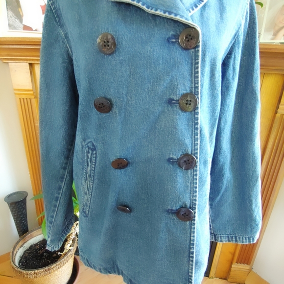 🎊HP🎊Ralph Lauren Double Breasted Denim Jacket. - Picture 2 of 14